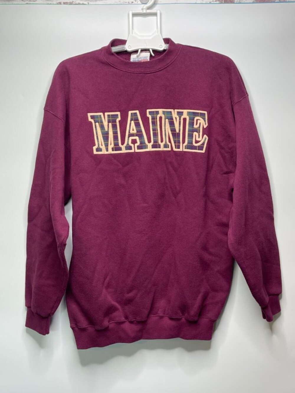 Vintage Maine Heavy Weight USA 3D textured logo American Spirit tag XL Burgundy